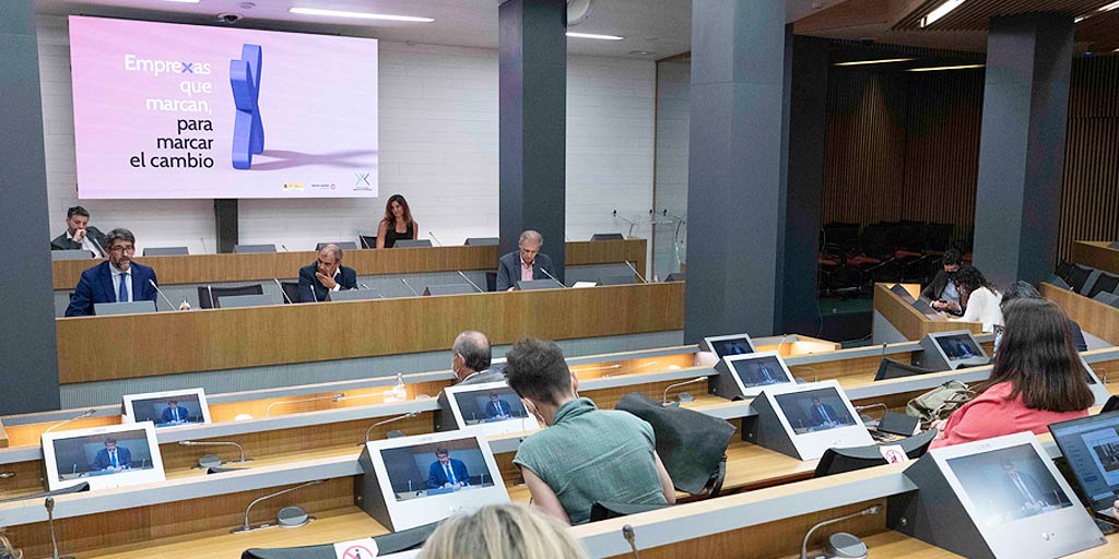 Sala de prensa donde se realizó la presentación de la campaña empresa solidaria