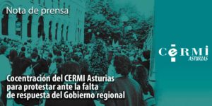 Ultíma concentración del CERMI Asturias ante la sede del Gobierno Regional