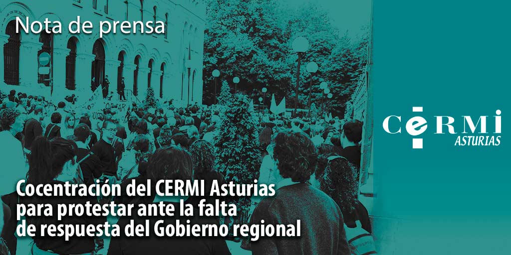 Ultíma concentración del CERMI Asturias ante la sede del Gobierno Regional