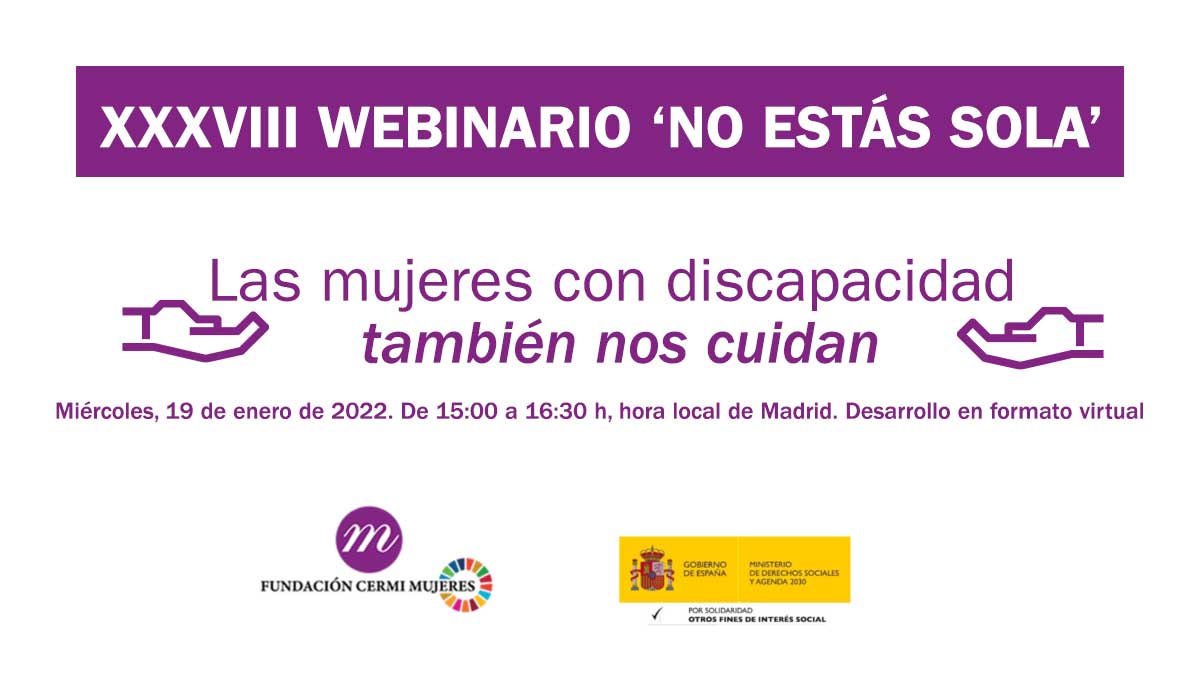 Cartel webinario Las mujeres con discapacidad también nos cuidan