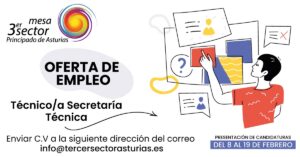 Oferta de empleo Mesa Tercer Sector Asturias para Secretaría Técnica